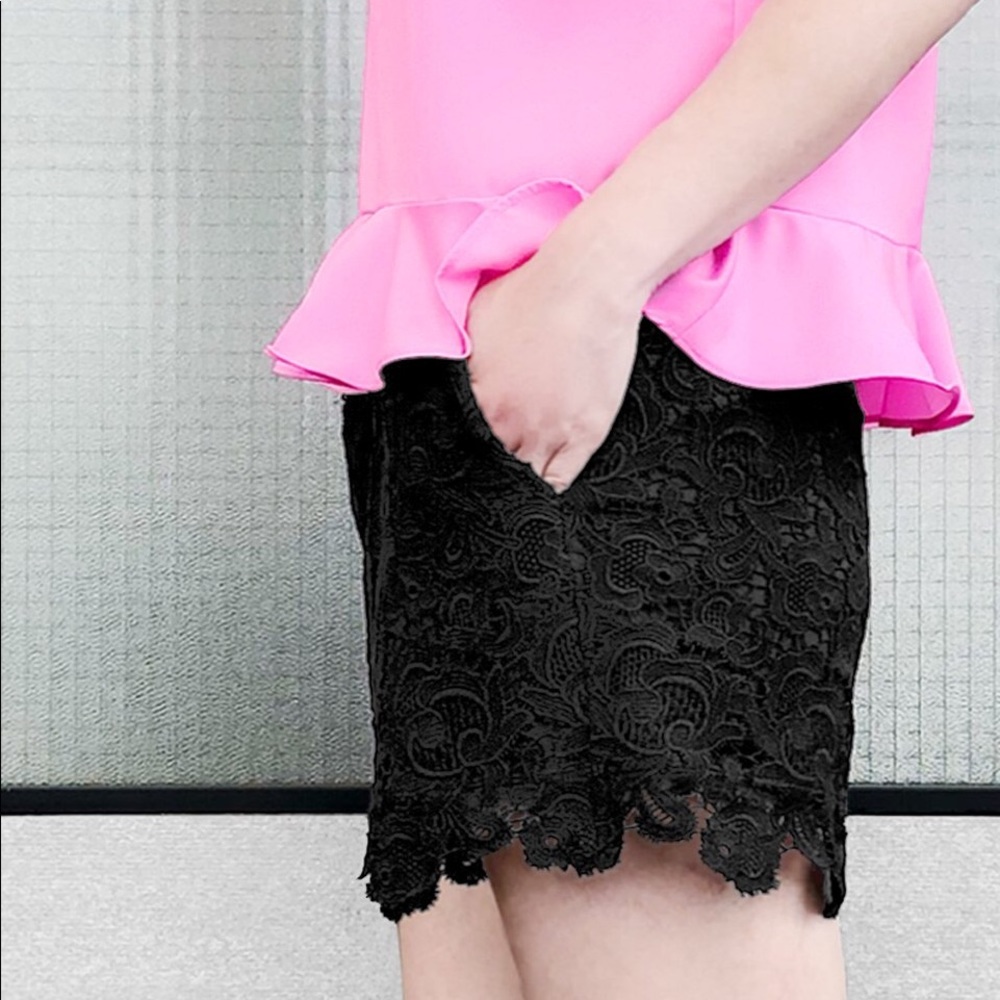 Black lace shorts